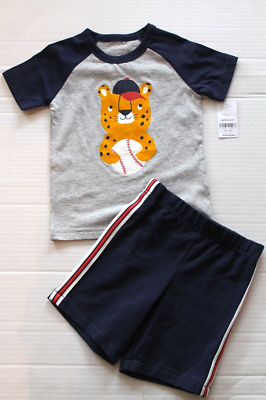 ヒョウ様 Carter's 2-Piece Leopard Baseball Shirt & Shorts Set Toddler Boy