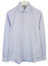 SUITSUPPLY Egyptian Cotton Slim Fit Formal Shirt Men's UK 41 Button Up Blue