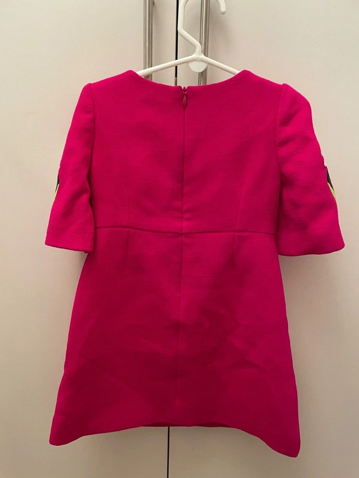 Vestido Dolce & Gabbana Niñas Fucsia Blanco Margarita Bordado Nuevo con Etiquetas $1945 Talla 3 Foto 3 de 4