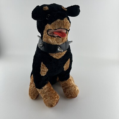 Rottweiler Rottie Spike Collar Plush Stuffed Animal Toy Dog Great