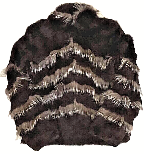 Che-Bella Rabbit Fur w/Fox Fux Fringe Details Metal Zip Jacket sz 3XL(CH) L (US) - Picture 9 of 16