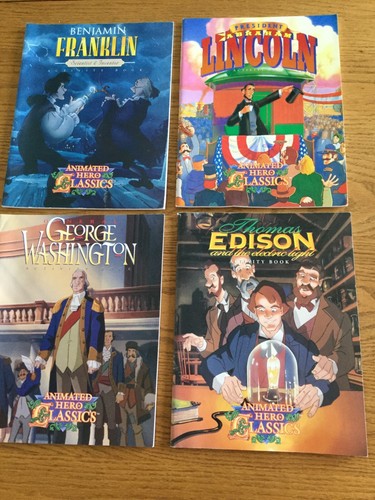 Living History / Animated Hero Classics Activity Books Lot of 4 Lincoln Washingt - 第 1/6 張圖片