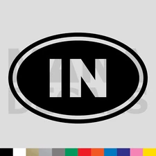 Indiana IN State Oval Vinyl Die Cut Decal Sticker