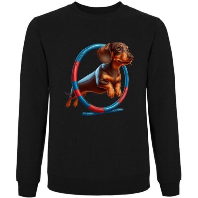 Sweatshirt Schwarz Dackel Dachshund Teckel Jagdhund Jagt Dackelwelpe Dac 402894s