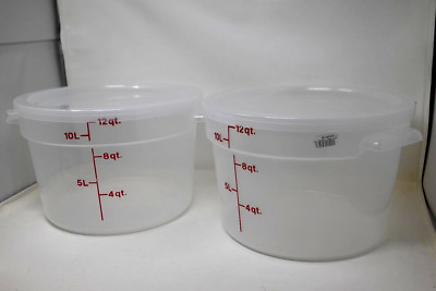 Cambro (RFS12PP190) 12 qt Round Polypropylene Food Storage Containers 2 Pack
