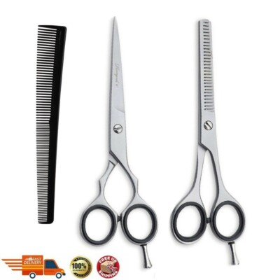 Friseurscheren Set Solingen mit Kamm silber Effilierschere Set 15 cm