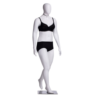 Matte White Adult Female Fiberglass Plus Size Egg Head Fashion Mannequin