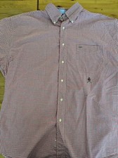 Tommy Hilfiger Men's Size XL Short Sleeve Button Down Shirt Red White Checked