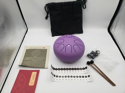 Pentatonic Steel Tongue Drum. Purple/Violet. Brand New W/ Mallets and Carry Bag