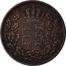 [#1032534] Coin, German States, WURTTEMBERG, Wilhelm I, 1/2 Kreuzer, 4 Pfennig, 