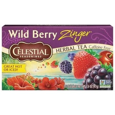 Celestial Seasonings Wild Berry Zinger Herbal Tea, Caffeine Free, 20 Tea Bags...