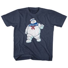 The Real Ghostbusters Kids T-Shirt Mr Stay Puft Navy Heather Tee