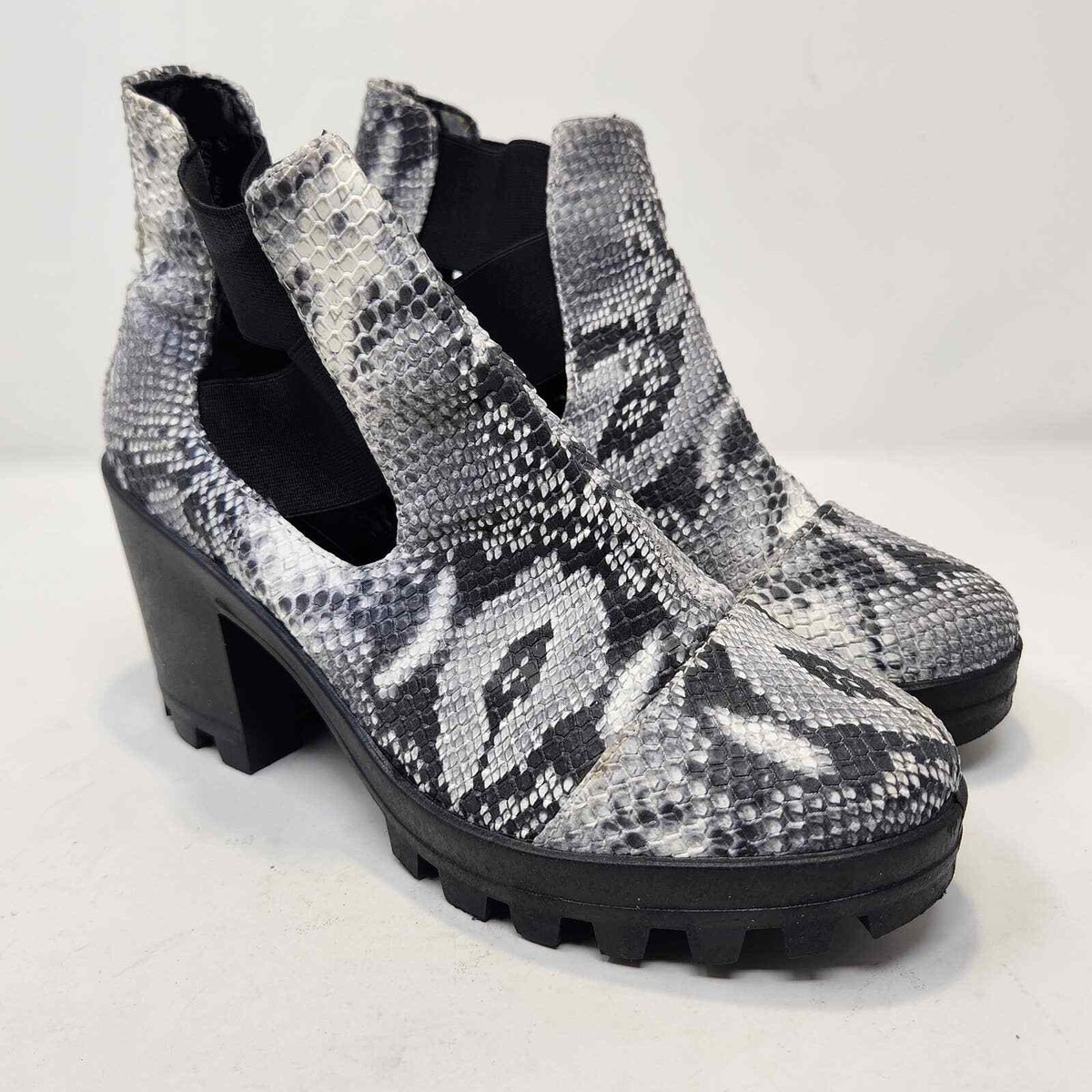 Snake Skin Topshop Snake Boots Topshop Womens Black White Faux