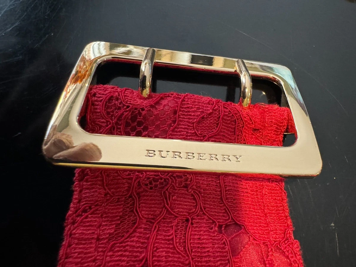 Canvas Belt Burberry Belt Red Thin Reversible Check Knight  display picture 2