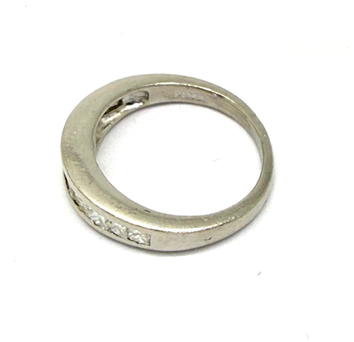 Platinum 900 Princess Diamond Ring Band w/ Card Appraisal 6 3/4 - 1.00 TCW - Picture 7 of 7