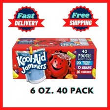 Kool-Aid Jammers Tropical Punch, Grape and Cherry Flavored Soft Drink 6oz. 40pk