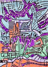 Modern Psychedelic Abstract Cubism Graffiti Art Painting Cartoon Illustration