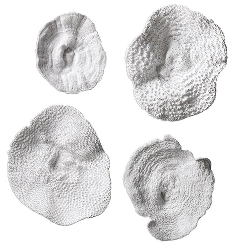 Uttermost Sea Coral 4-Piece Polyresin Wall Sculpture Set in Antique White - Picture 1 of 3
