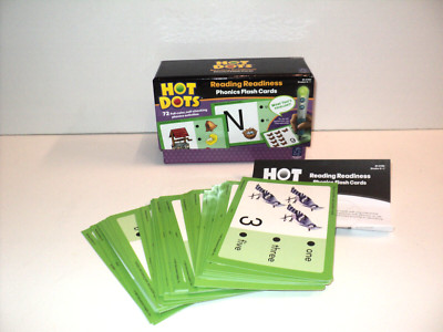 Hot Dots Reading Readiness Phonics Flash Cards 72 activities on 36 cards K-1