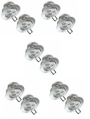 LED Einbauleuchte Eco Light  Einbaustrahler 3W Einbau Spot Lampe IP44 Außen 10er