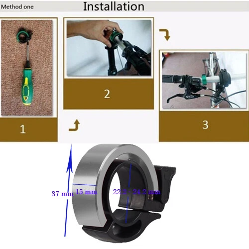 Bicycle Bell Aluminum Alloy Bike Bell Handlebar Alarm Ring Invisible Bell NEW - image 2 of 2