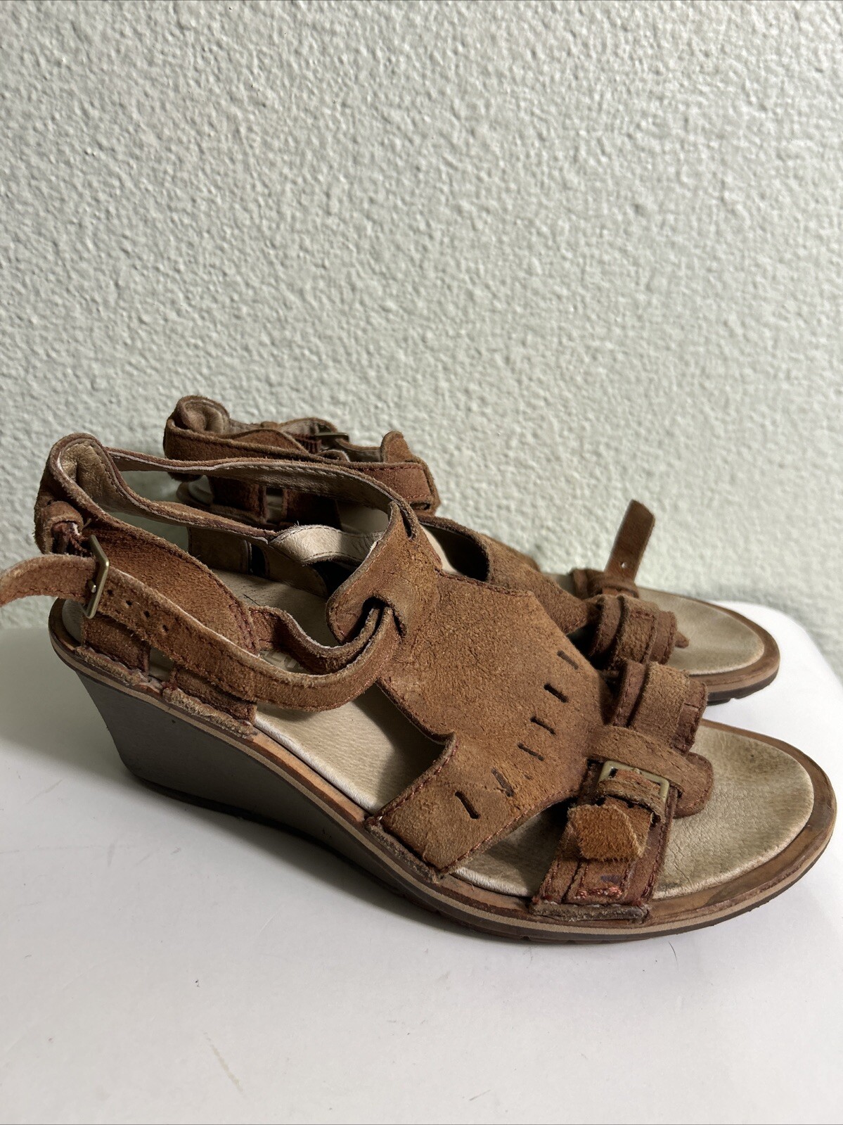 Merrell Womens Size 9 Sirah Sandals Prairie Brown Open Toe Wedge Sandal J21954