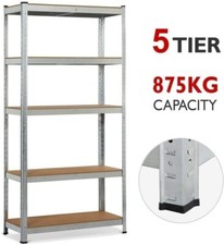 Heavy Duty 5 Tier Garage Racking Shelving Unit Boltless Metal Shelf Shed Storage