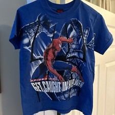 Vintage 2002 Spiderman Youth Shirt Size M get caught in his web Rare
