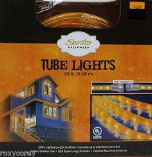 Halloween Sienna 18 ft Orange Tube Lights 216 Super Long Life Bulbs NIB