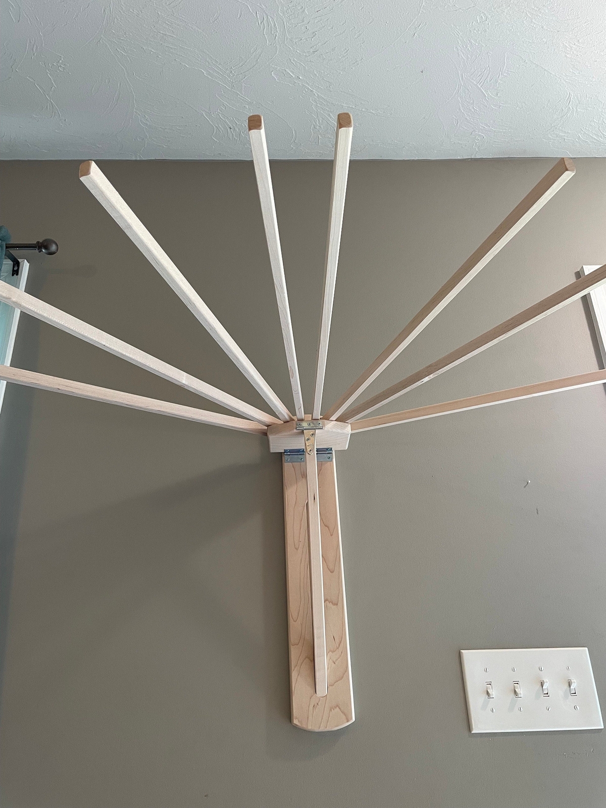 Wall Mount Clothes Drying Rack- Holds 250 lbs- Amish Handmade