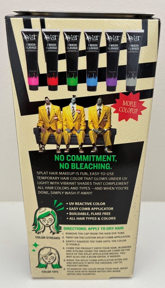 BeetleJuice UV Glow Hair Makeup, Electric Green By Splat For All Hair ...