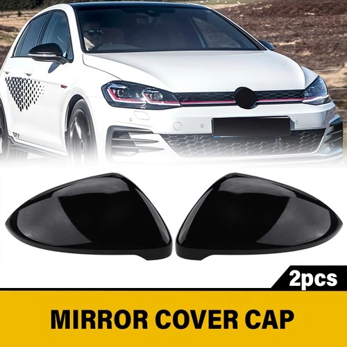 Gloss Black Rearview Mirror Cover Cap For VW Golf MK7 MK7.5 GTI GTD Left + Right