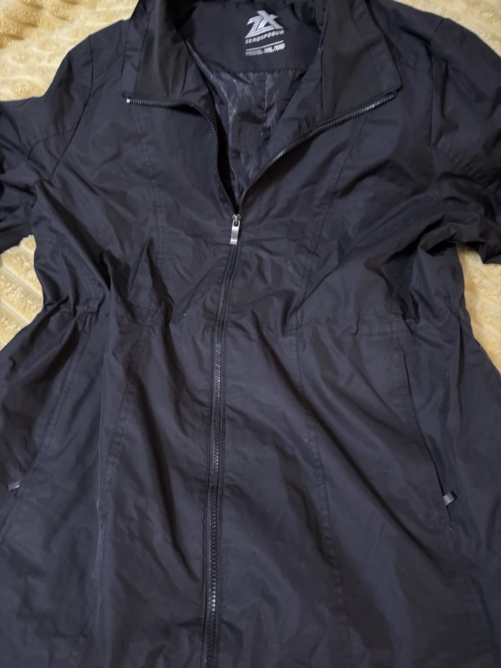 Abrigo chaqueta larga negra para mujer ZeroXposur Casandra Rain Shell talla XXL Foto 3 de 4