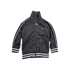 APPAMAN Boys Black Zip Up Track Jacket Sz 6 Retro Hip Hop