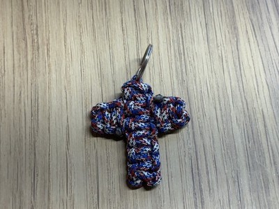 Handmade Cross Black 550 Paracord Key Chain Hanger High Quality Made in USA