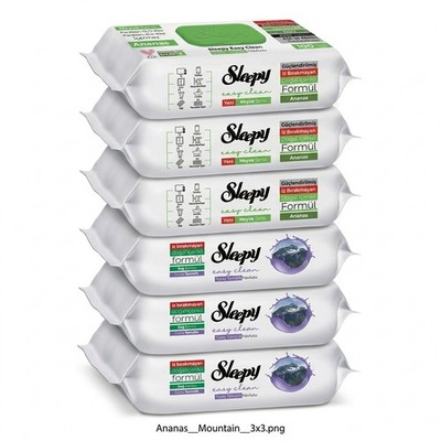 Sleepy Easy Clean Oberflächenreinigungstücher   3x100 Montain + 3x100 Anannas | 