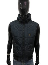 RefrigiWear Gilet Uomo Imbottito con Cappuccio Nero Giubbotto Taglia M
