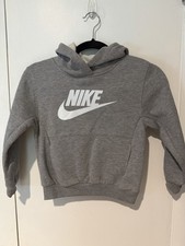 Nike Hoodie Boys Size 6 Gray Soft Cotton Poly Blend Hooded Sweatshirt