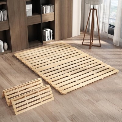 H&ZT Tatami Bed Frame Moisture-Proof Slatted Floor Bed Frame for Futon Mattress