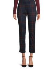 Tommy Hilfiger Women's Plaid Stretch Slim Trouser Pants size 16 Holiday Festive