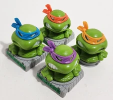 Set of 4 Teenage Mutant Ninja Turtles 1991 Topps Candy Head Containers Vintage