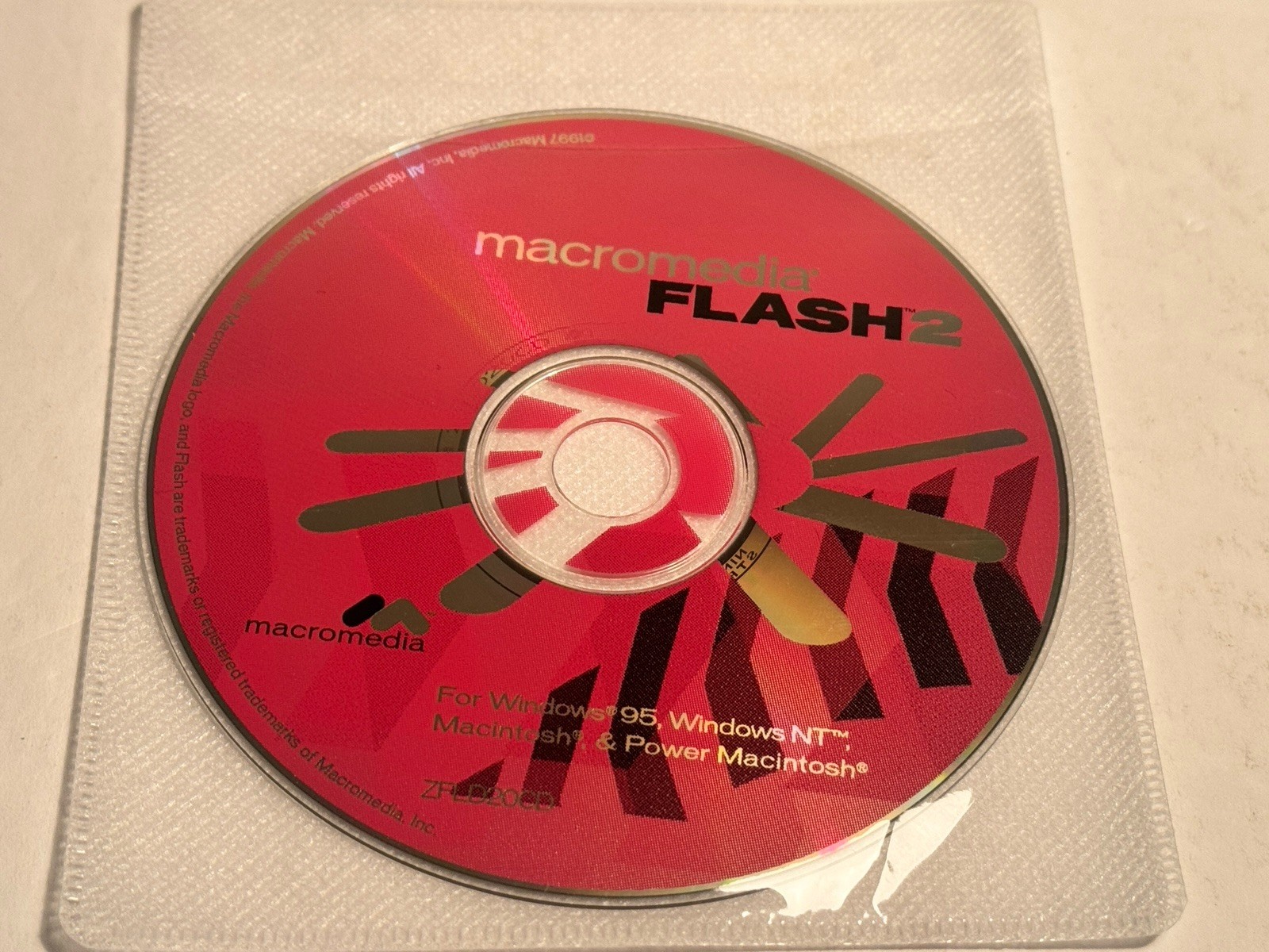 MACROMEDIA FLASH 2 CD MAC & Windows Disc only 1997 vintage software