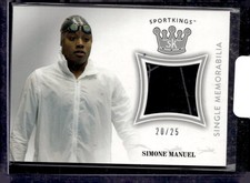 2018 Sportkings #SM-SM Simone Manuel Single Memorabilia Silver #/25