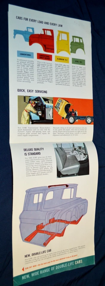 Camión semicomercial GMC 1960 folleto de ventas original concesionario LW7000 vintage Foto 4 de 4
