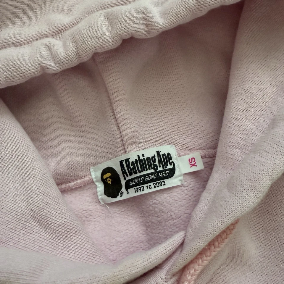 BAPE A Bathing Ape Rosa Grande Sudadera con Capucha Pantalones 2 Piezas Sudadera Rara XS Foto 3 de 4