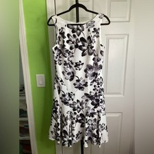 Ralph Lauren Black and White Floral Dress, size 10