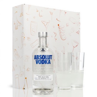 Absolut Vodka Geschenkset 0,7l Flasche 40 % Vol. + Gläser Frosted|weiß