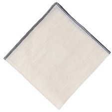 Natural Linen Pocket squares with Contrast Color 24 Cm 1 Grey
