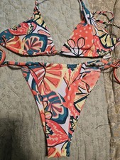 Womens Floral Tropical Print Bikini Set Size S