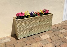 Tall Thin 4 Layer Garden Decking Trough Planter 60 80 100 120 cm
